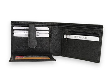 Designer Leather Mens Wallet in BLACK #4696A