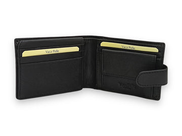 Designer Leather Mens Wallet in BLACK #1347CL