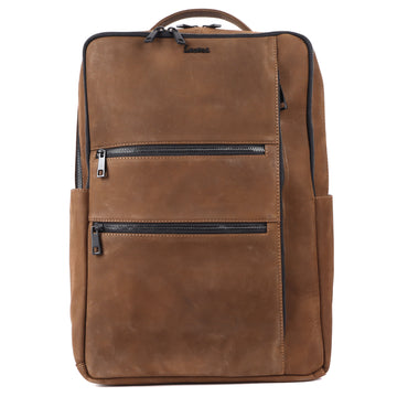 Laveri® Genuine Leather Travel Back Pack bag #2834 Brown Hunter