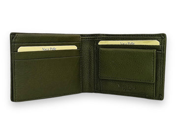 Designer Leather Mens Wallet in GREEN #1347C