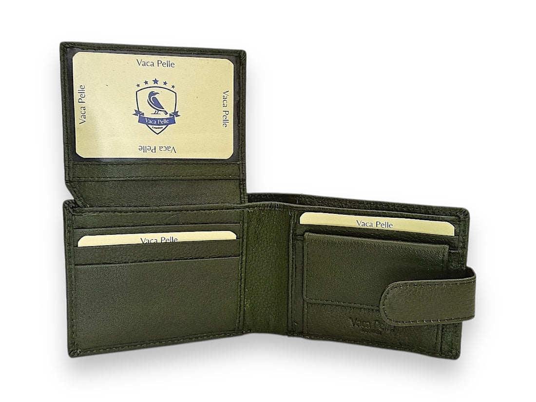 Designer Leather Mens Wallet in GREEN #1347CL