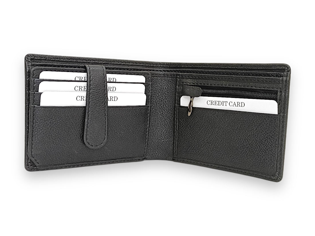 Designer Leather Mens Wallet in BLACK #4696A