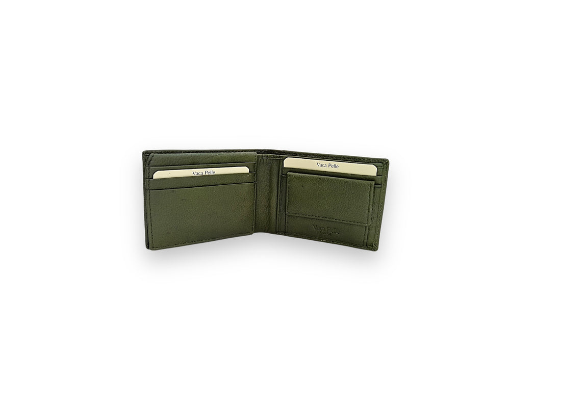 Designer Leather Mens Wallet in GREEN #1347C