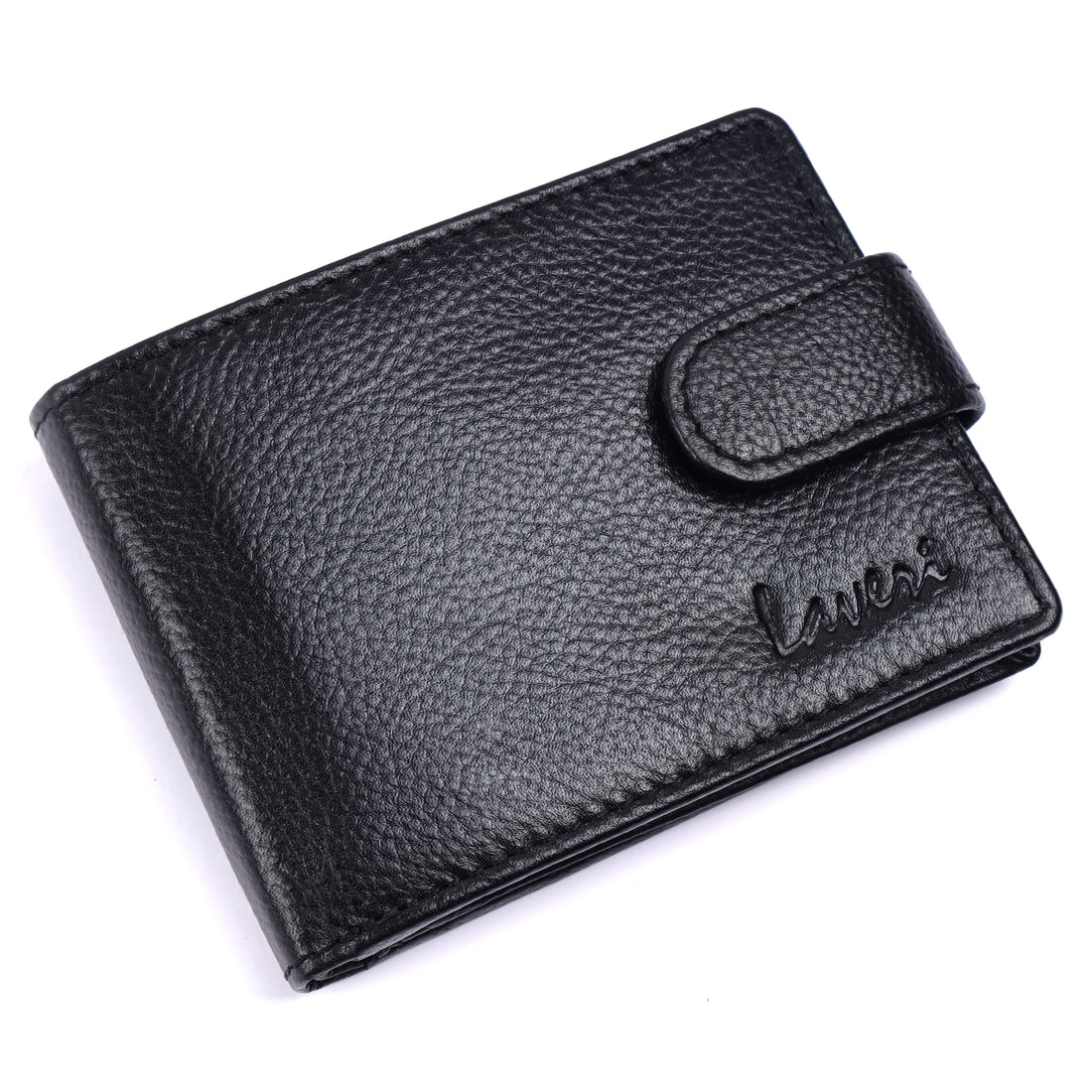 Laveri Genuine Leather Designer Mens Wallet In Black #983CP LOOP