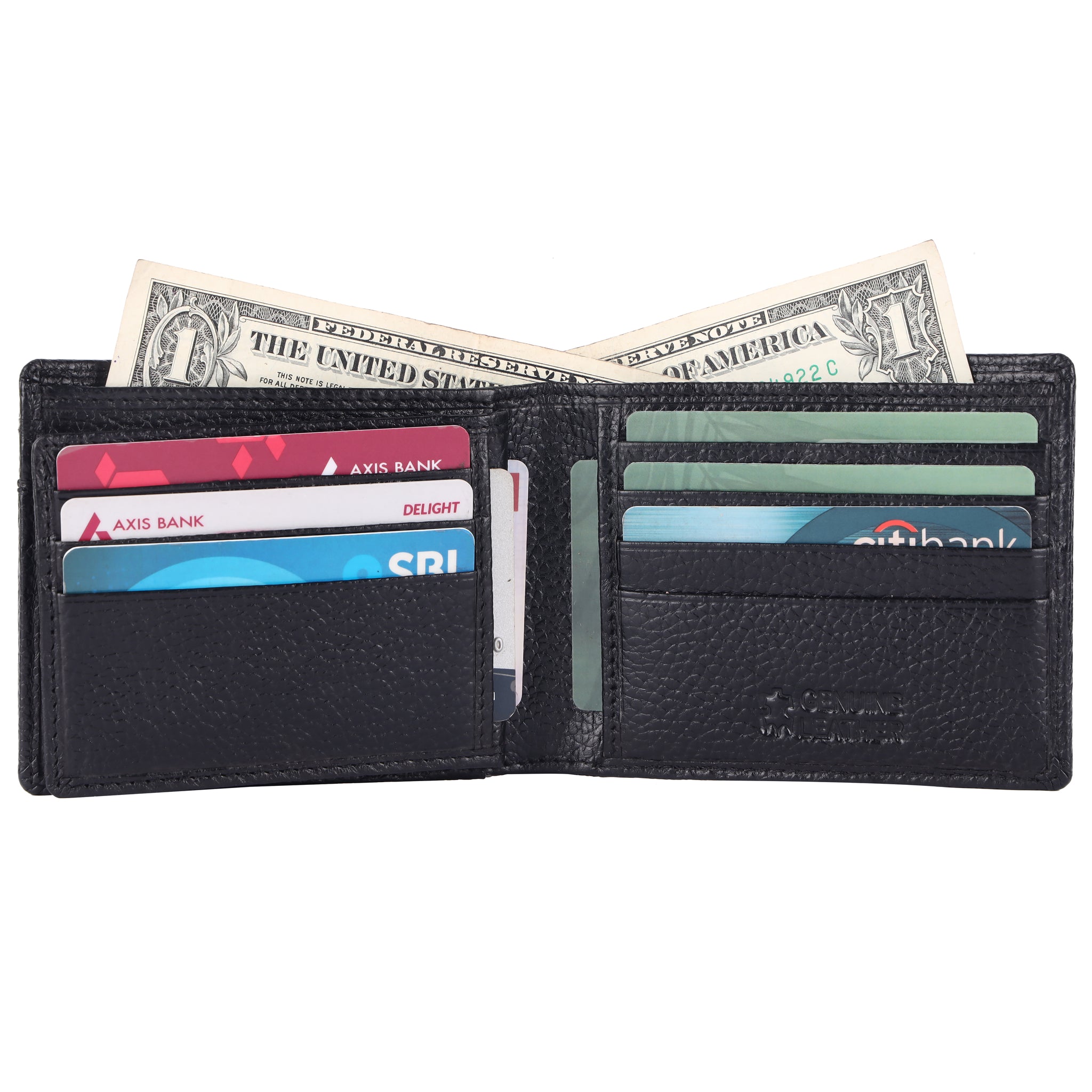 Laveri Genuine Leather Designer Mens Wallet In Black #4094CC