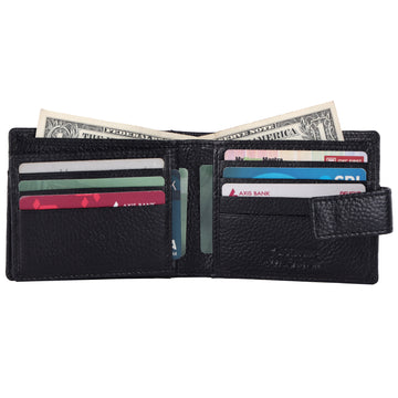 Laveri Genuine Leather Designer Mens Wallet In Black #4094CC LOOP