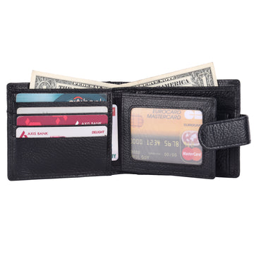 Laveri Genuine Leather Designer Mens Wallet In Black #4094CP LOOP