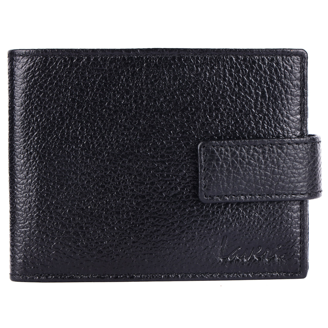 Laveri Genuine Leather Designer Mens Wallet In Black #1001CC_LOOP