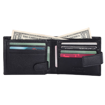 Laveri Genuine Leather Designer Mens Wallet In Black #1426CC_LOOP