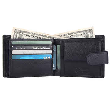 Laveri Genuine Leather Designer Mens Wallet In Black #983CP LOOP