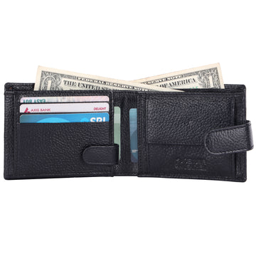 Laveri Genuine Leather Designer Mens Wallet In Black #1013CP LOOP