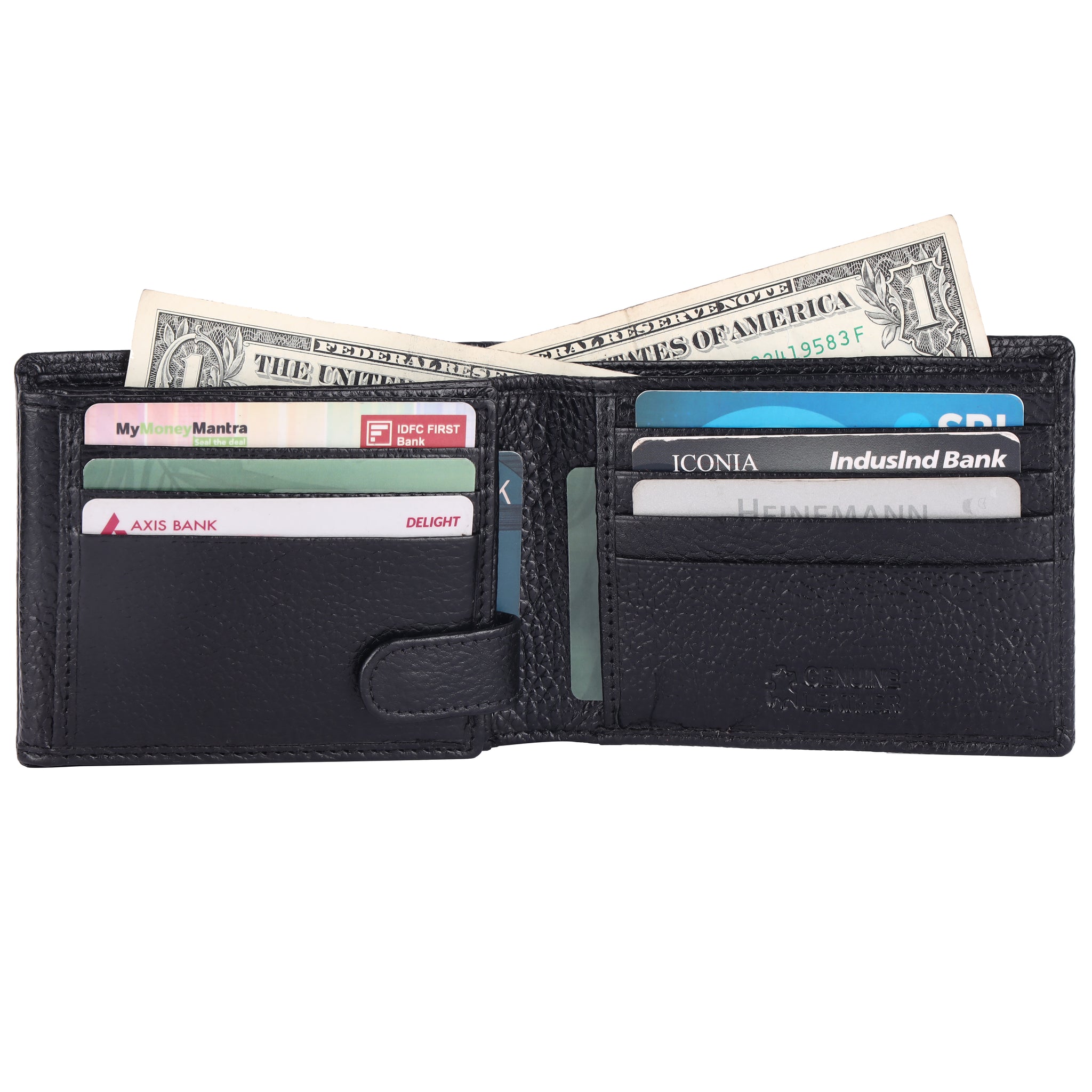 Laveri Genuine Leather Designer Mens Wallet In Black #1013CC