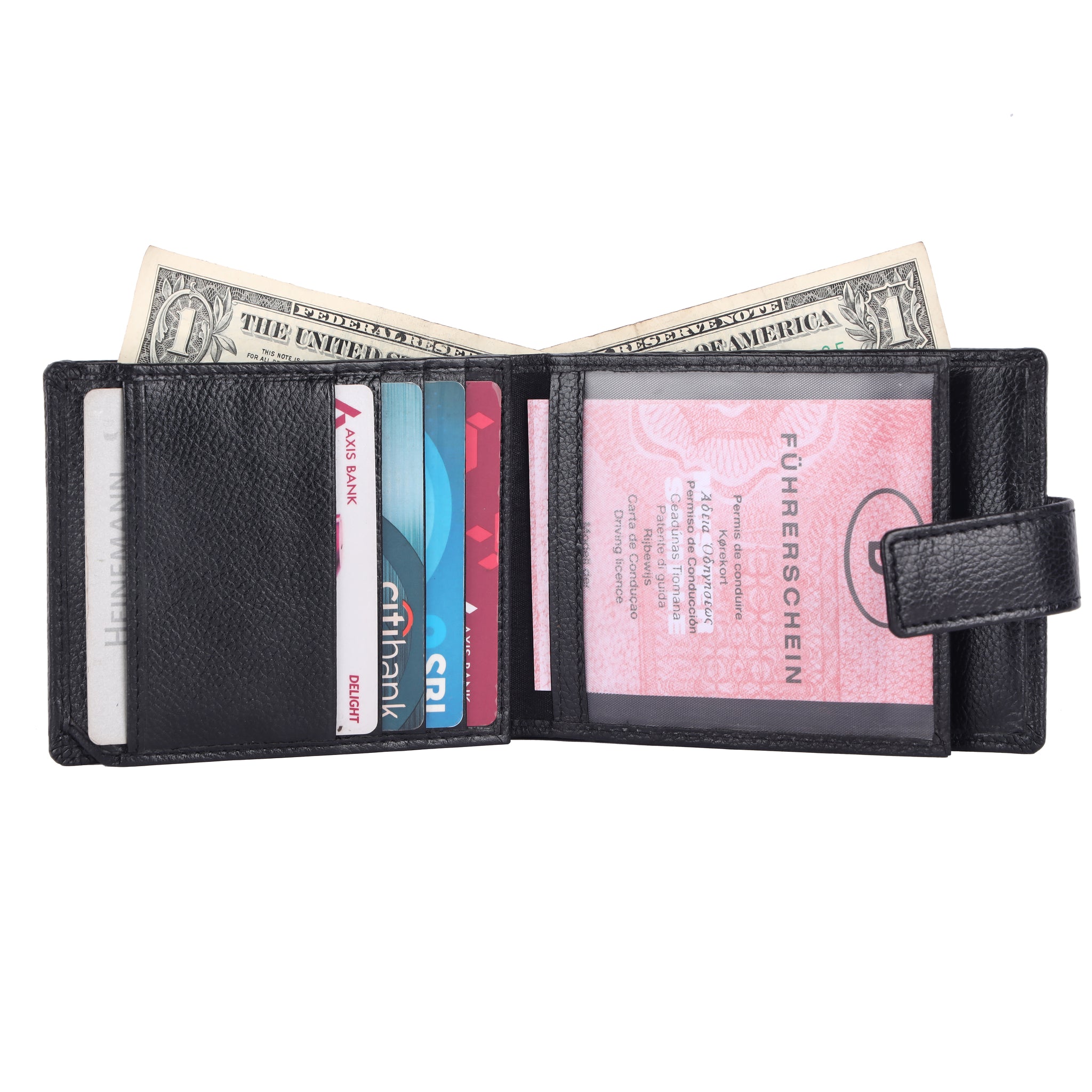 Laveri Genuine Leather Designer Mens Wallet In Black #1888CC LOOP