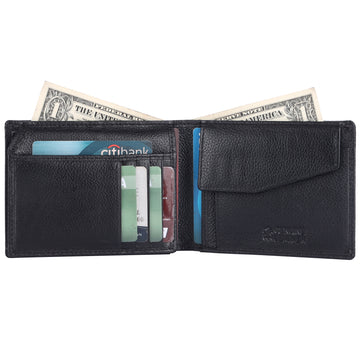 Laveri Genuine Leather Designer Mens Wallet In Black #1886CP