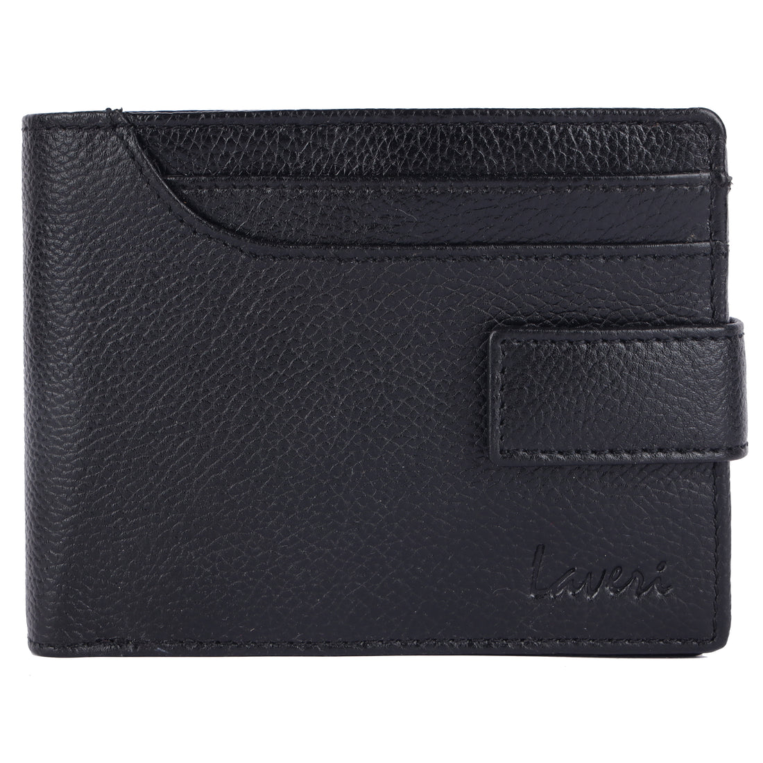 Laveri Genuine Leather Designer Mens Wallet In Black #1244CC_LOOP