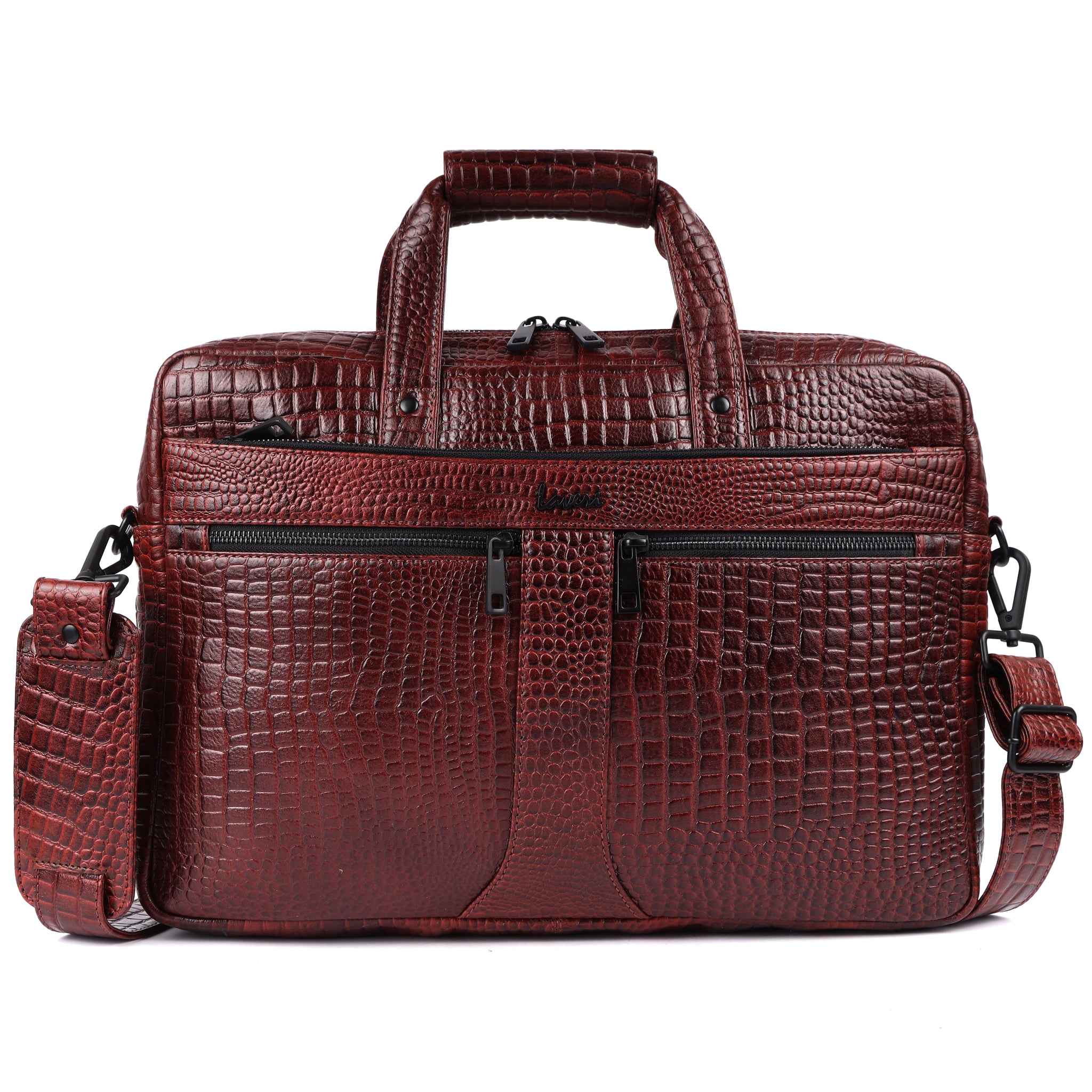 Laveri Genuine Leather Office Laptop Bag