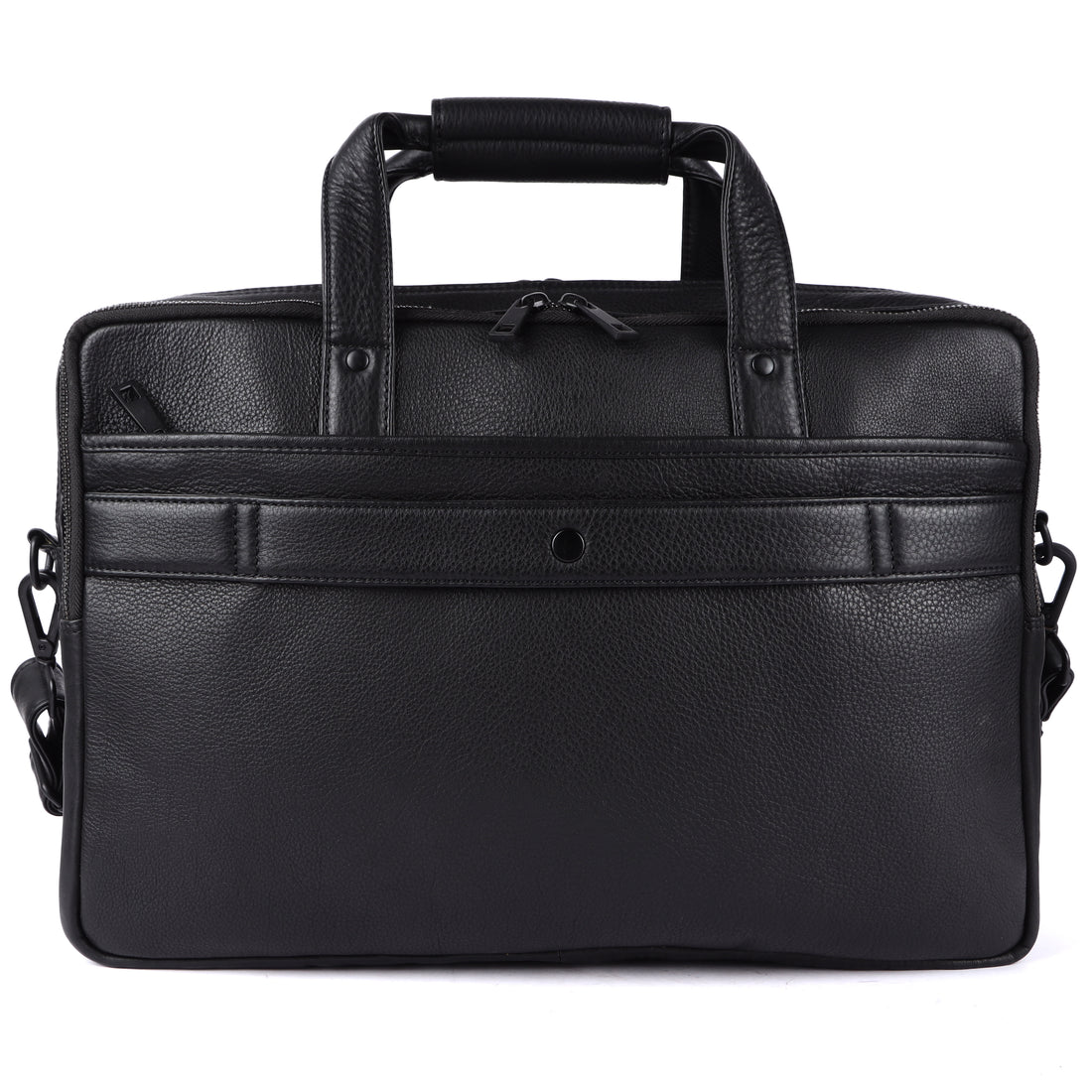 Laveri Genuine Leather Office Laptop Bag (BLACK)