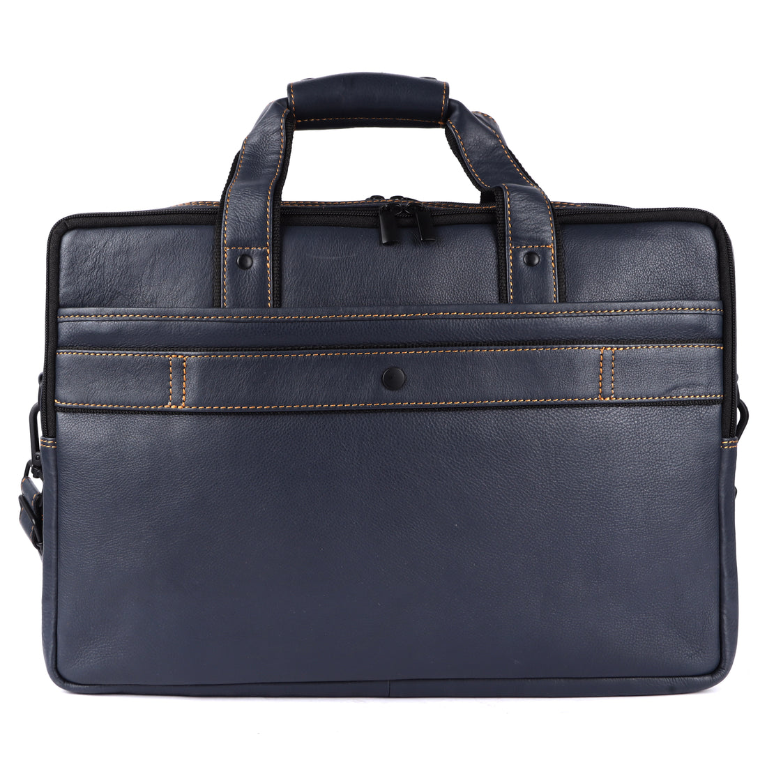 Laveri Genuine Leather Office Laptop Bag (BLUE)