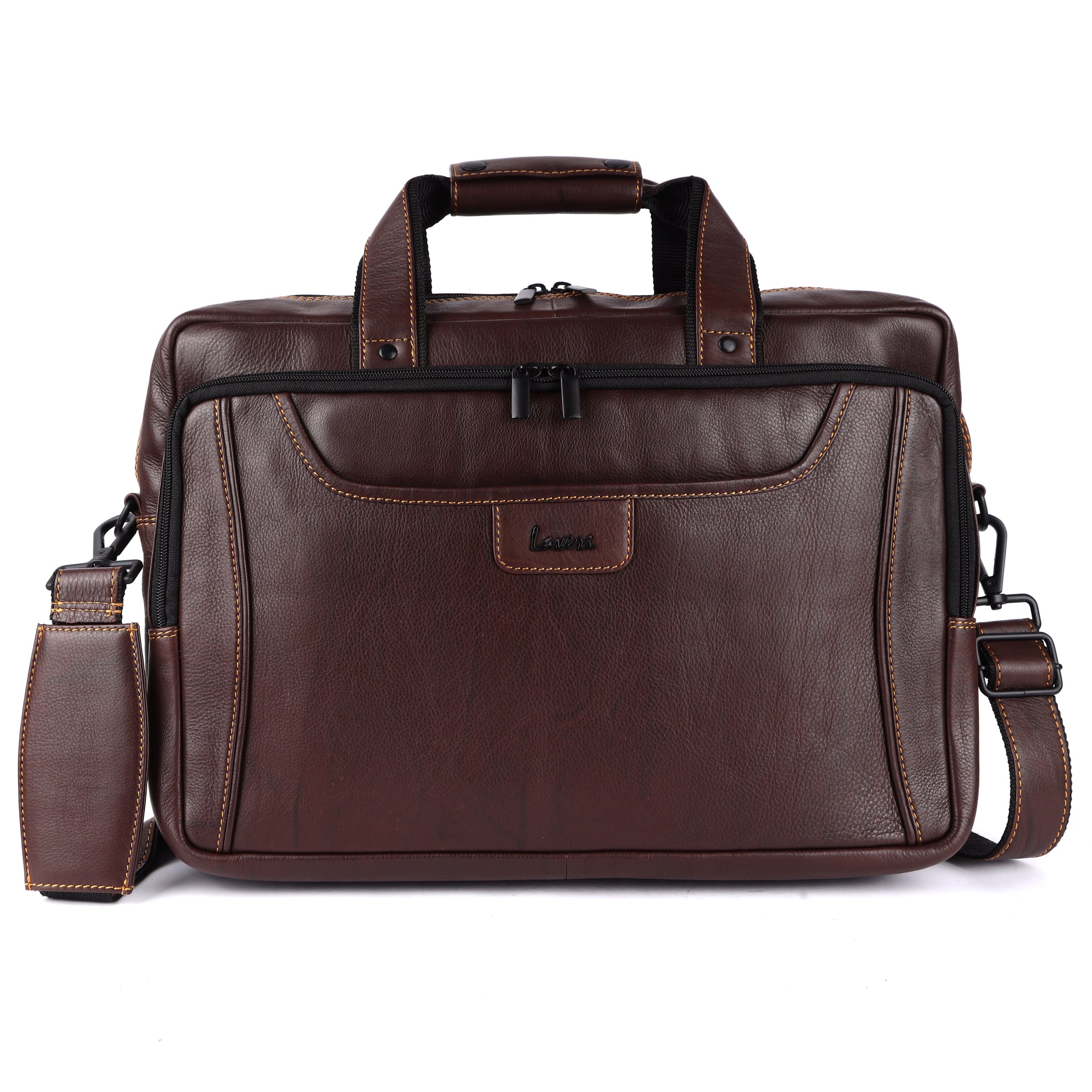 Laveri Genuine Leather Office Laptop Bag (DBRNWG)