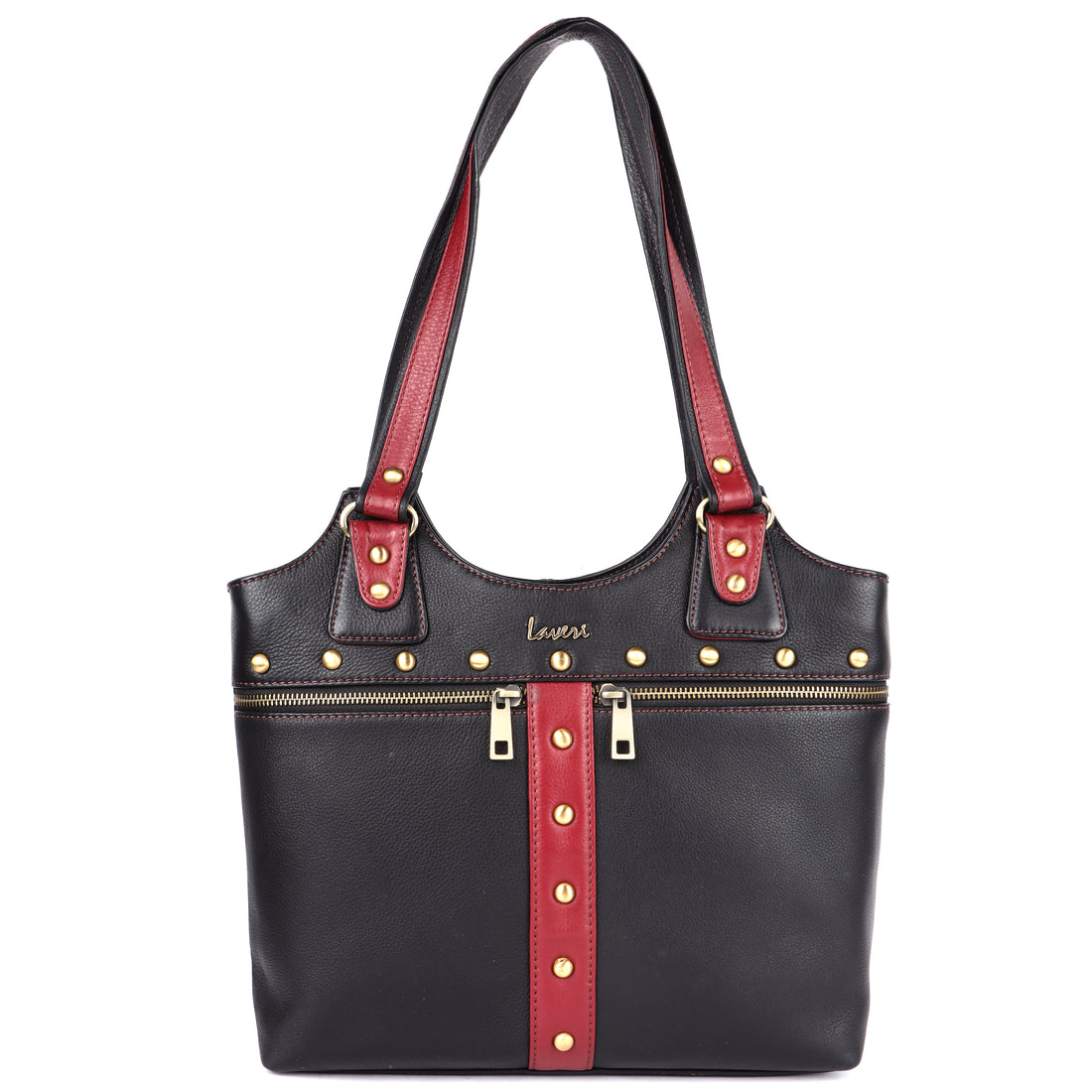 trendy black and red carry bag for women,