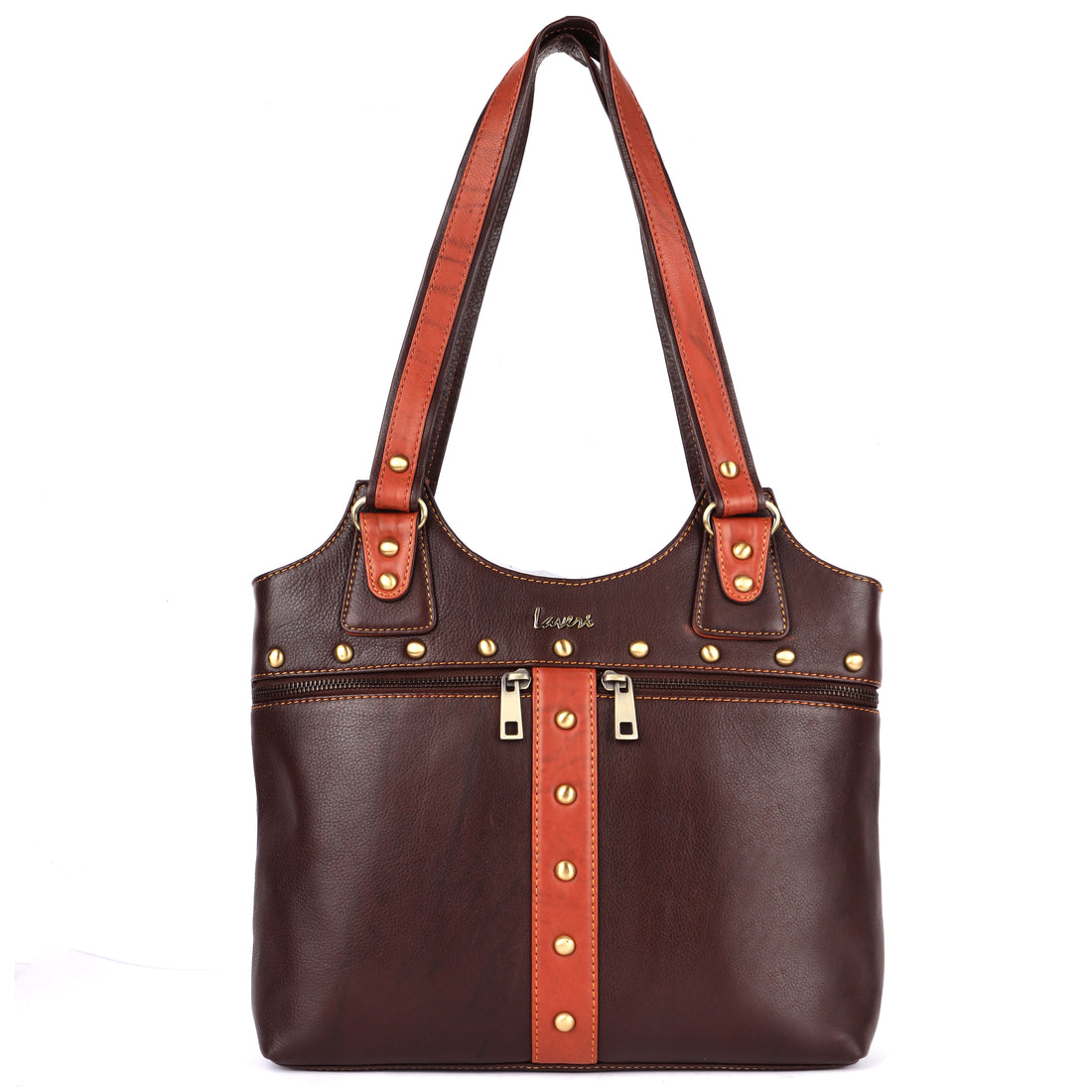 Brown and rust women’s handbag