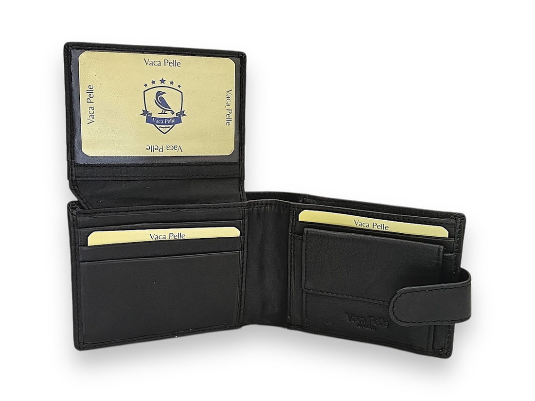 Designer Leather Mens Wallet in BLACK #1347CL