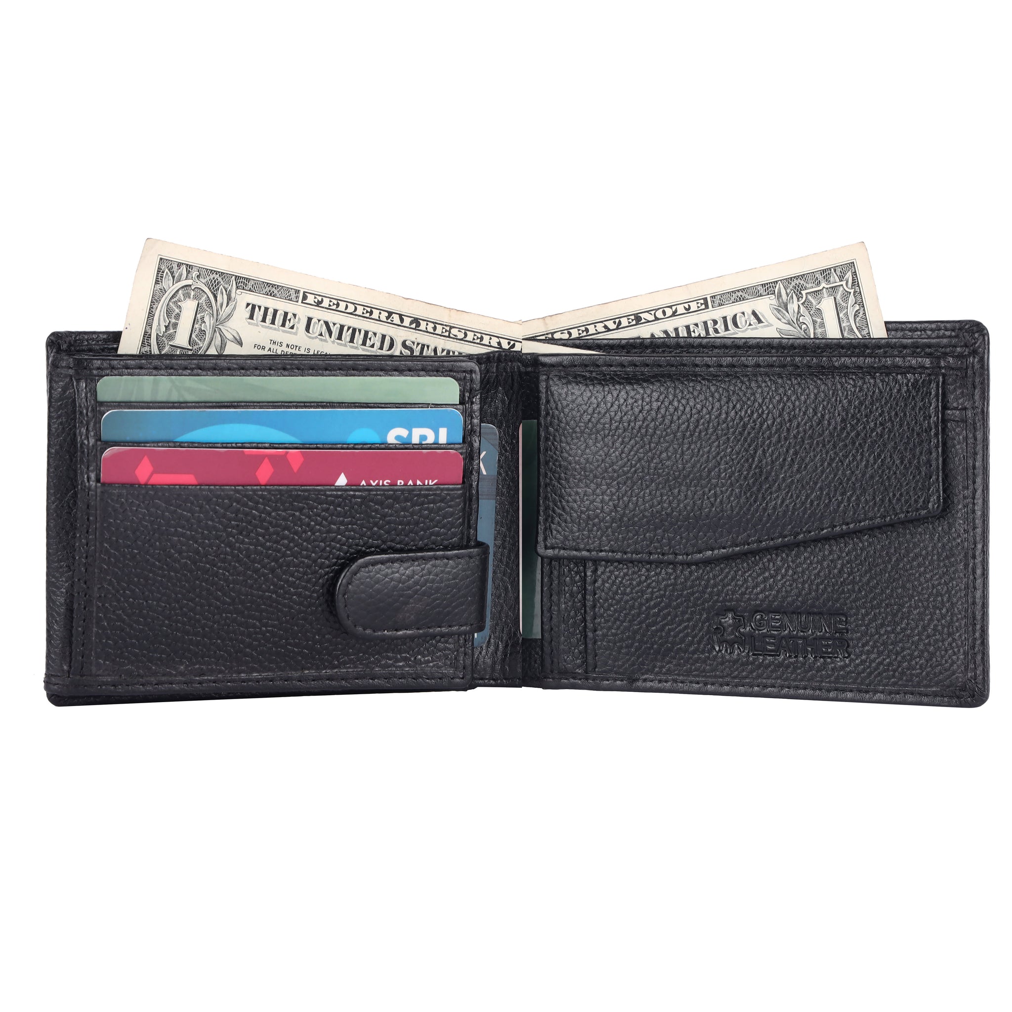 Laveri Genuine Leather Designer Mens Wallet In Black #1426CP