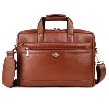 Laveri® Genuine Leather Laptop Messenger bag #2815 Tan