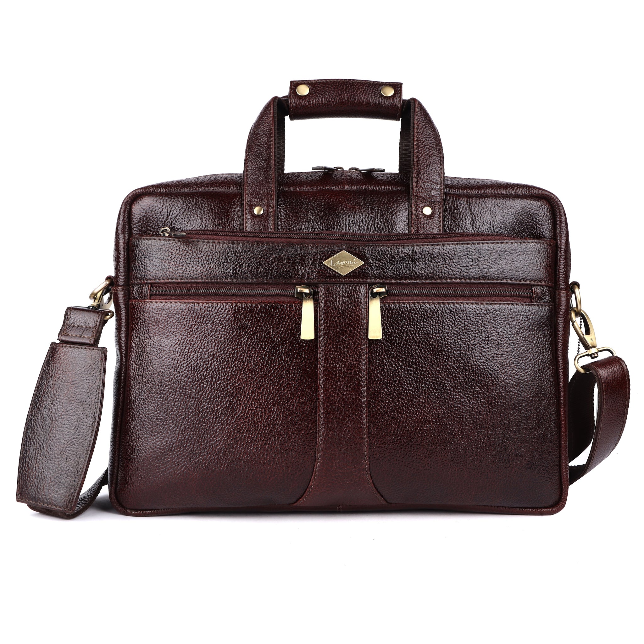 Laveri® Genuine Leather Laptop Messenger bag #2816 Brown