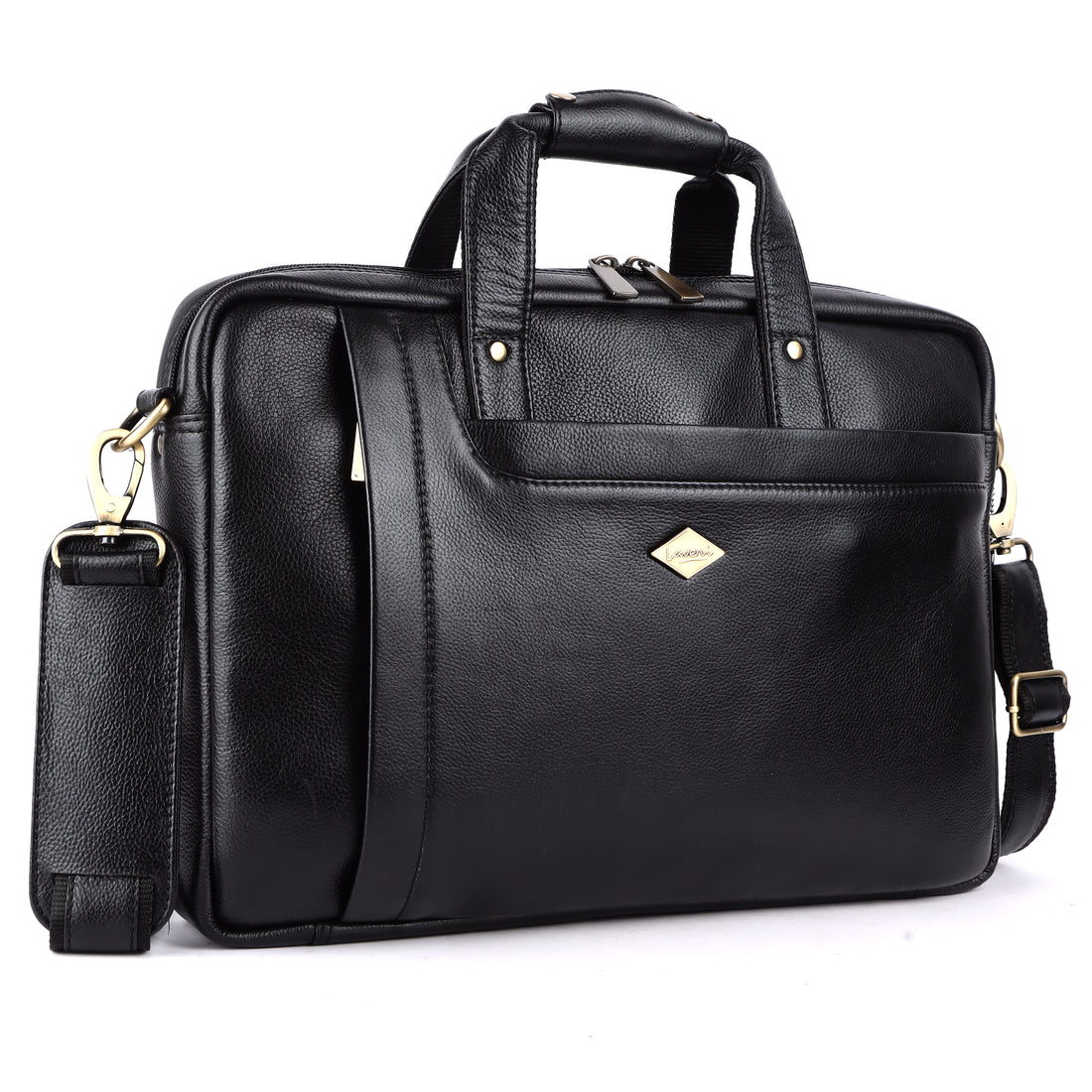 Laveri® Genuine Leather Laptop Messenger bag #2866 Black