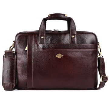 Laveri® Genuine Leather Laptop Messenger bag #2866 Brown