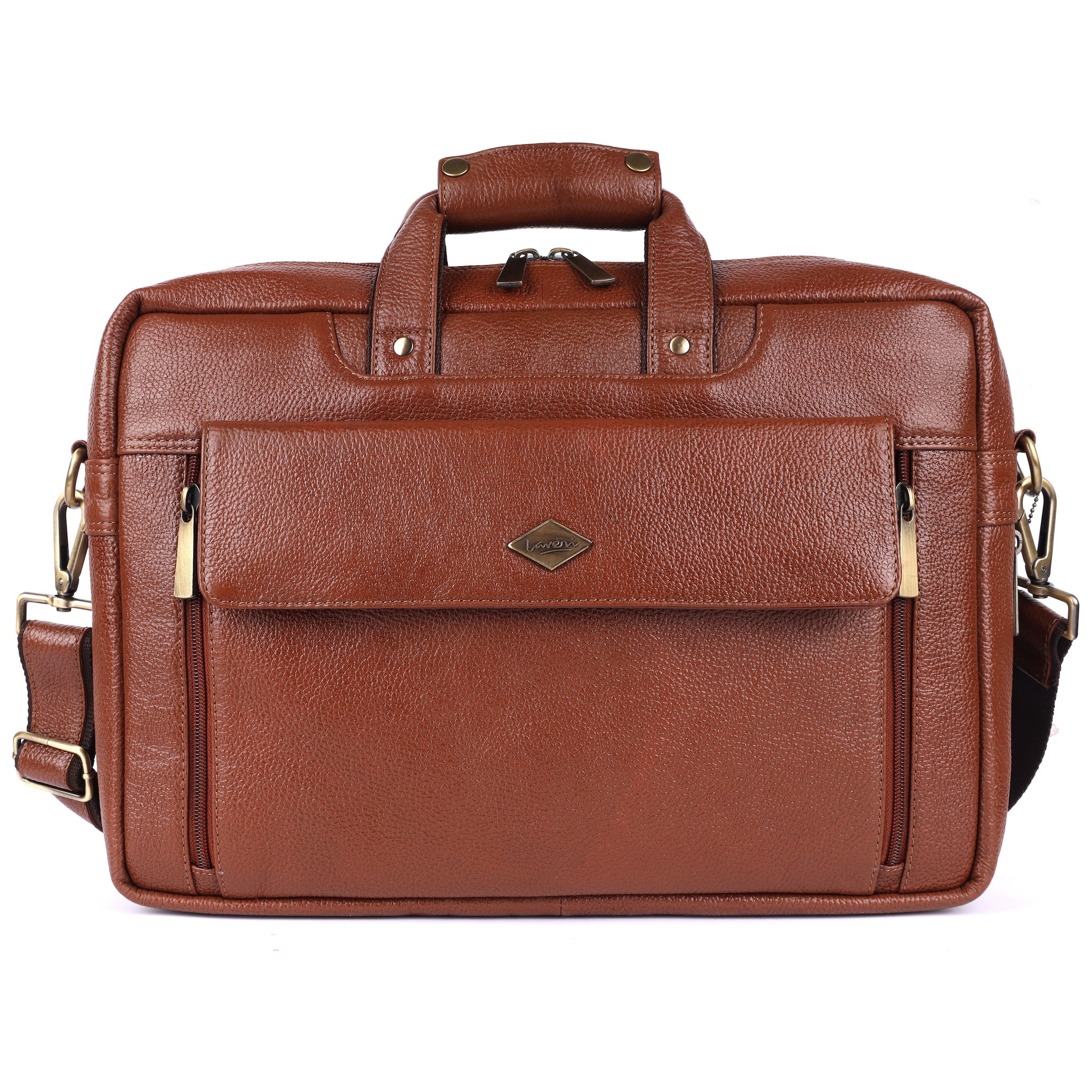 Laveri® Genuine Leather Laptop Messenger bag #2819 Tan