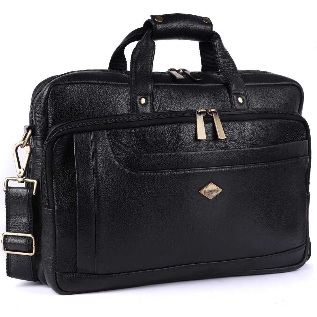 Laveri® Genuine Leather Laptop Messenger bag #2868 Black