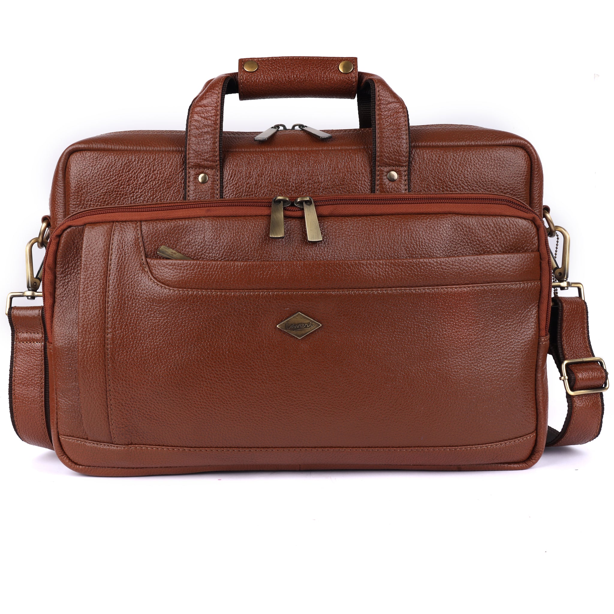 Laveri® Genuine Leather Laptop Messenger bag #2868 Tan YDM