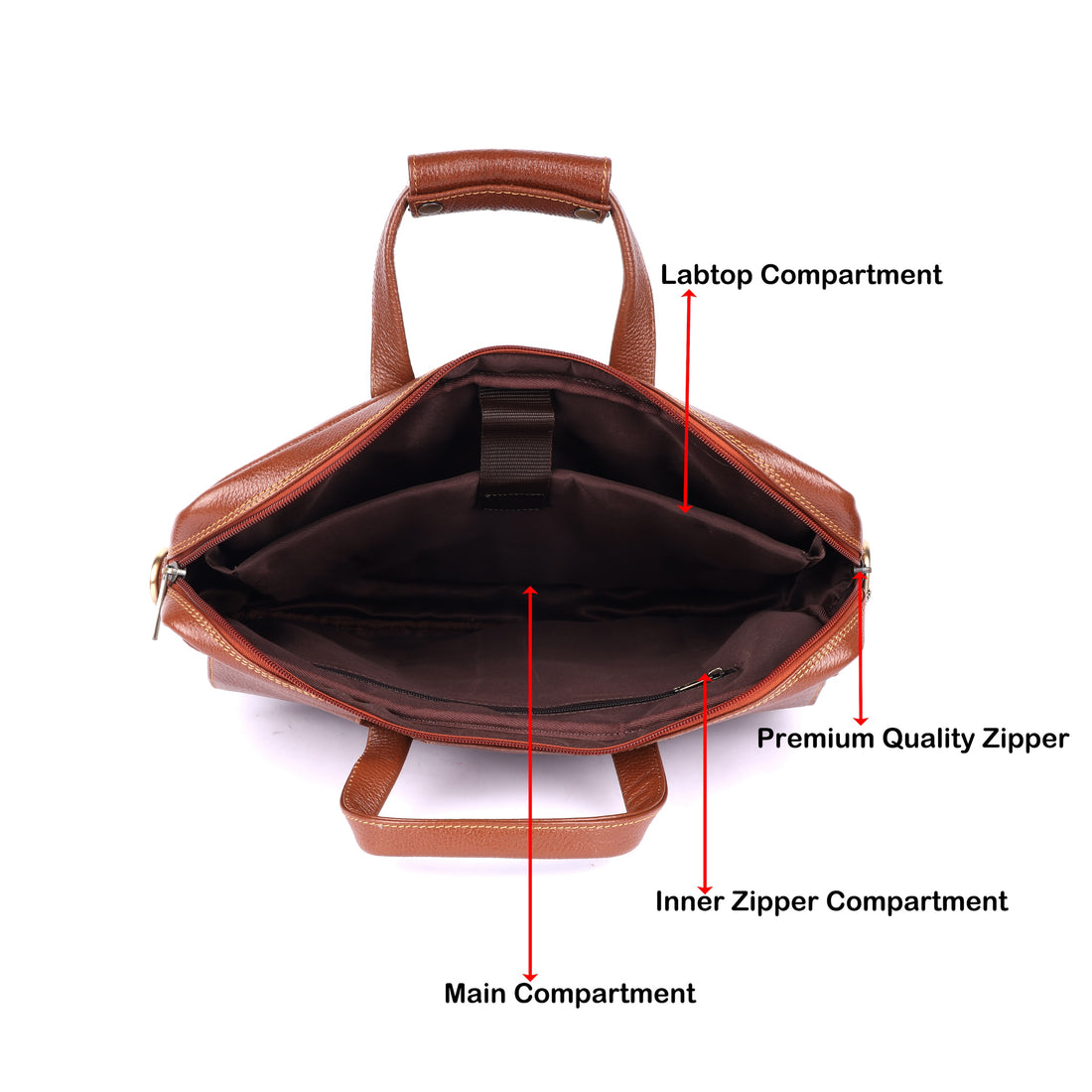 Laveri® Genuine Leather Laptop Messenger bag #2869 Tan