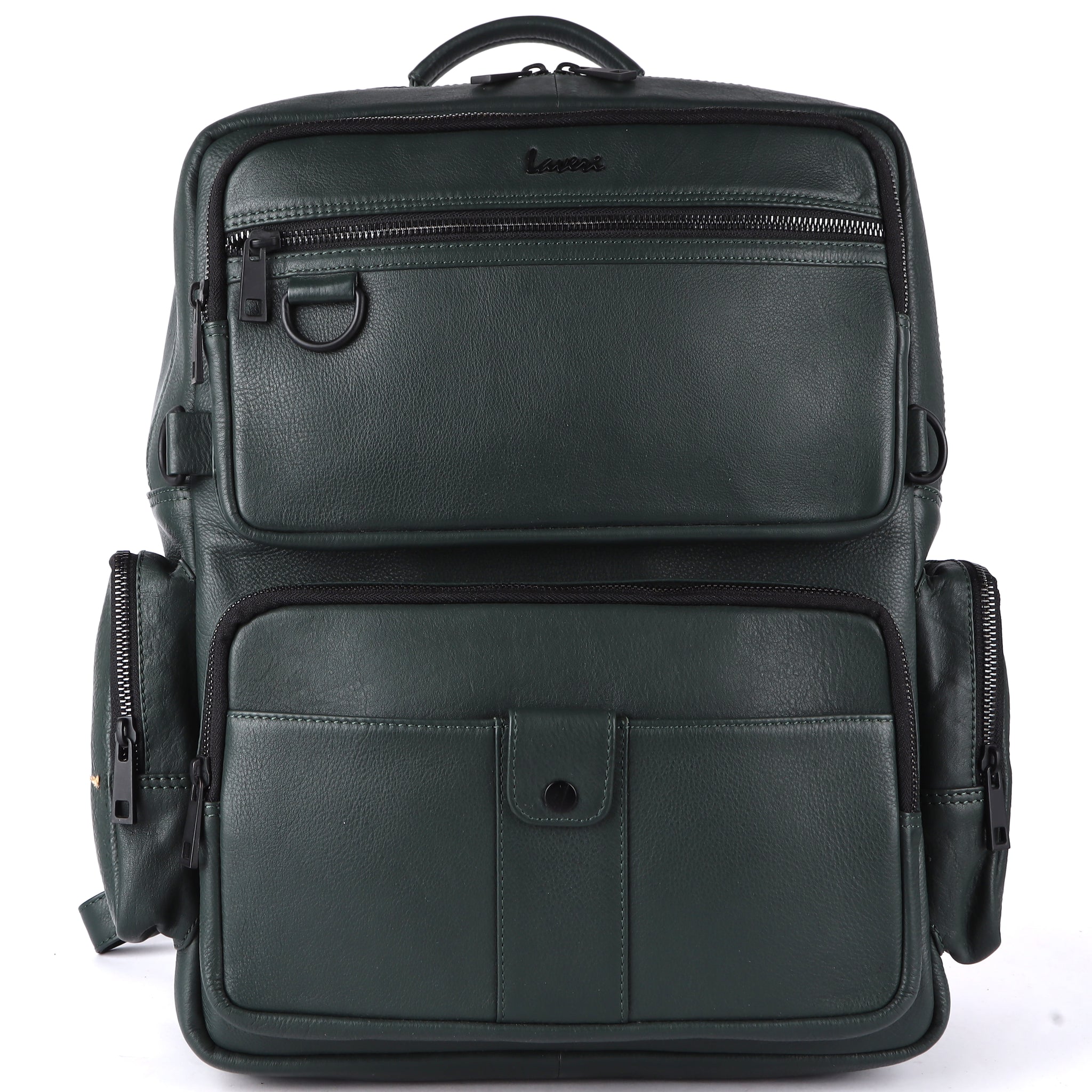 Laveri® Genuine Leather Travel Back Pack bag #2831 GREEN